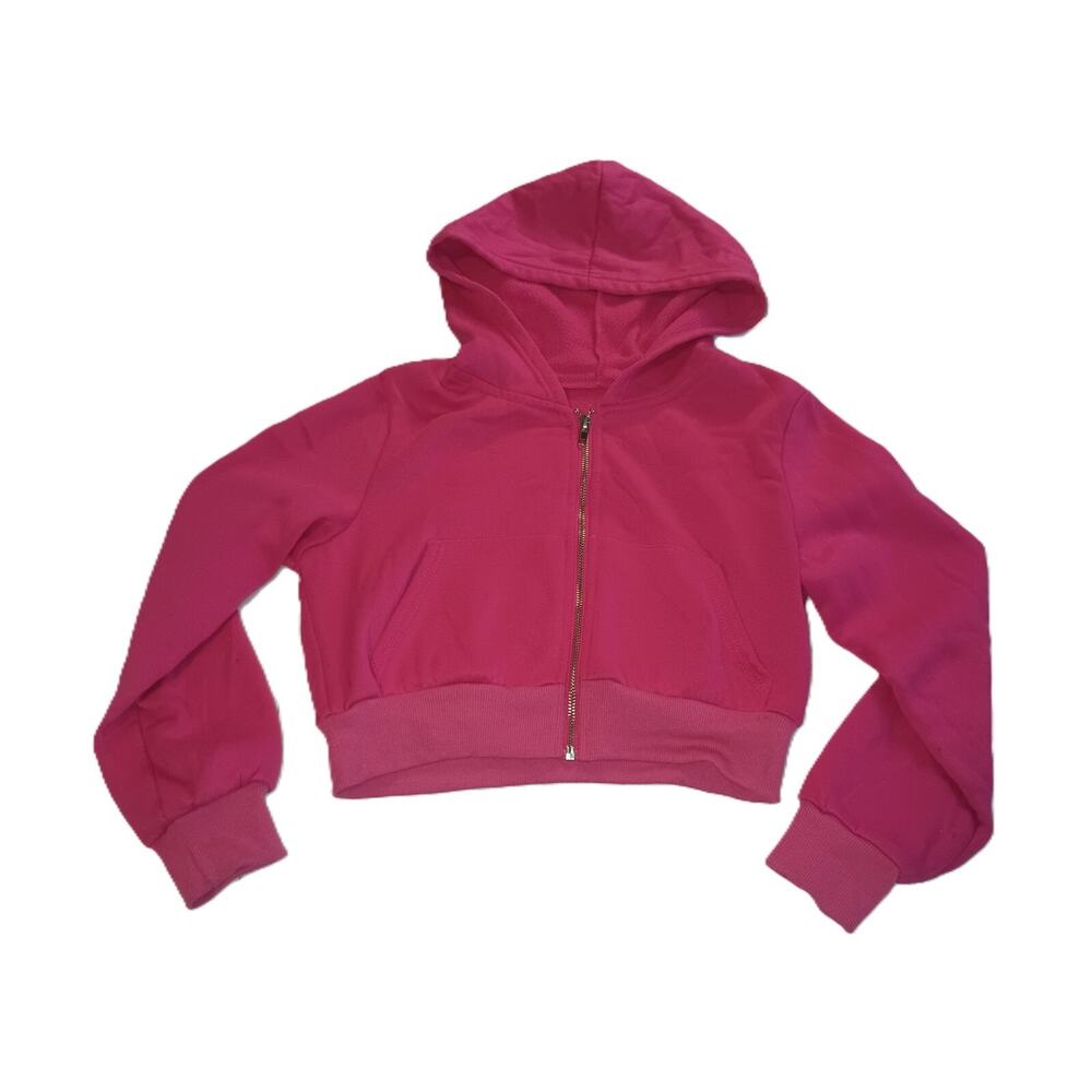 Shein Women's Cropped Full-Zip Hooded Jacket Pink Zipper Outdoor Size XS G002